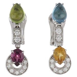 Bvlgari Bulgari Allegra Multi-Gemstone 18k White Gold Earrings